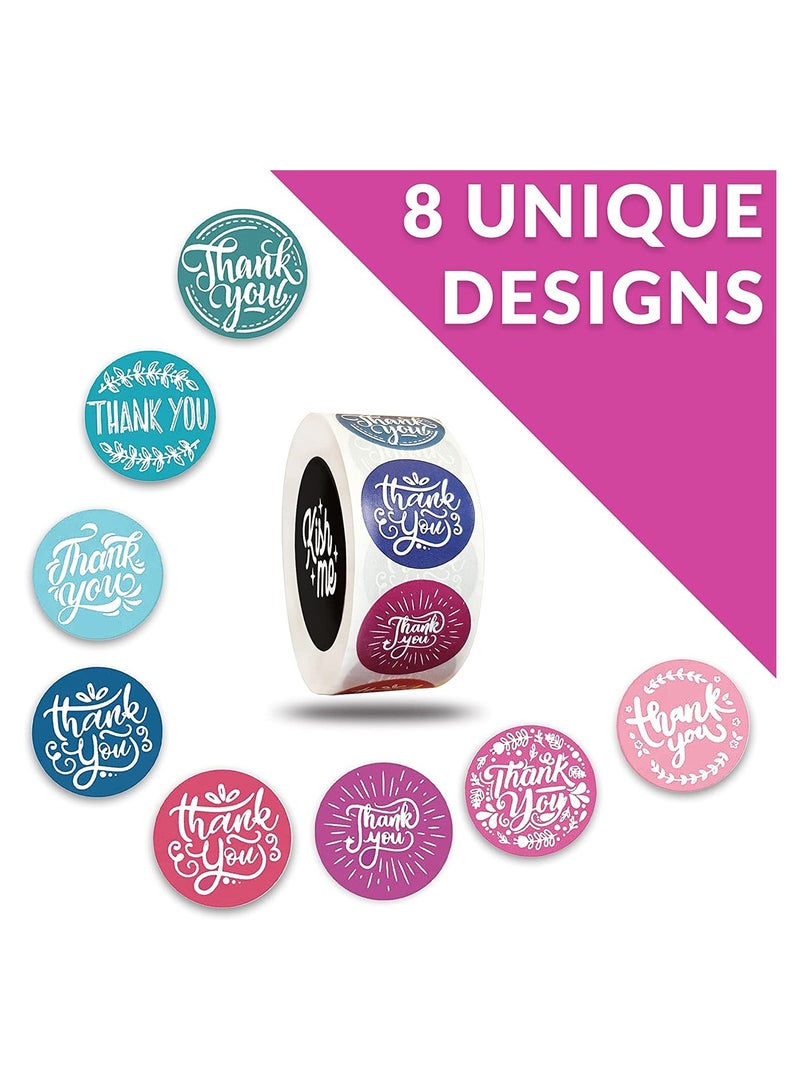 Sticker size 3.7 cm, decorated with the phrase “Thank you.” Number of 500 stickers used with gifts. 8 different shapes. Self-adhesive and water-resistant stickers used for birthdays, wedding parties, - Image 2