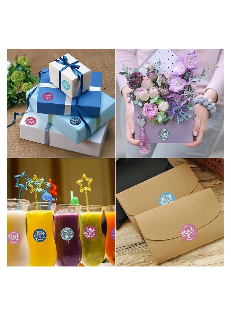 Sticker size 3.7 cm, decorated with the phrase “Thank you.” Number of 500 stickers used with gifts. 8 different shapes. Self-adhesive and water-resistant stickers used for birthdays, wedding parties, - Image 4
