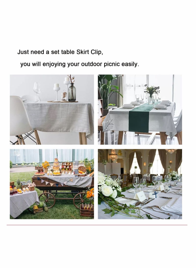 Outdoor Tablecloth Clips, 12 Pcs Large Table Cover Clamps for 2 Inch Thick Tables, Flexible Stainless Steel Picnic Cloth Clips Holders Home Party  Picnic(Silver) - Image 4