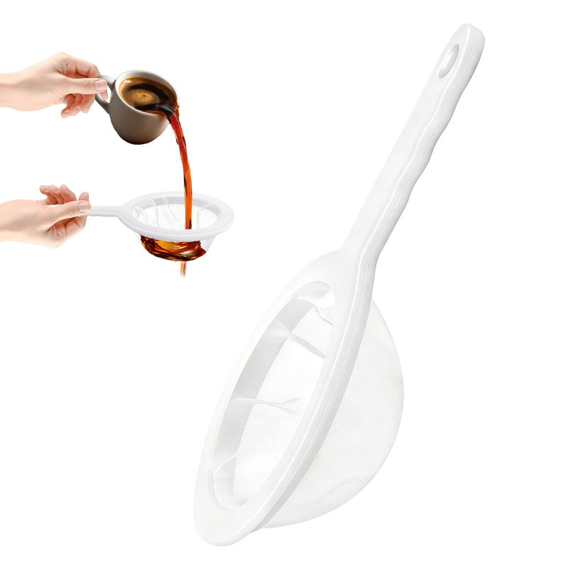 smrtcol Ultra-Fine Nylon Mesh Strainer- Mini Kitchen Colander for Coffee, Milk, Yogurt, Juice - Non-Slip Handle & Hanging Hole (120 Mesh) - Image 1