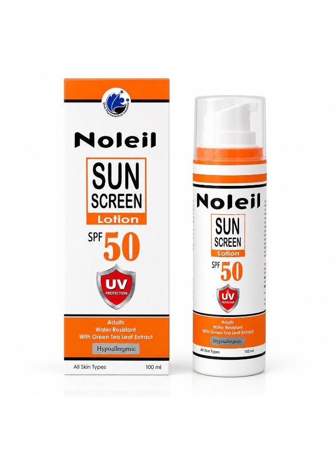 نوليل واقي الشمس SPF 50 – حماية واسعة الطيف من أشعة UVA/UVB – سريع الامتصاص – مقاوم للماء – بدون طبقة بيضاء أو لمعان – 100 مل - Image 1