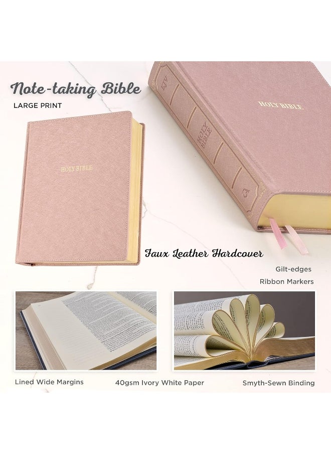 KJV Holy Bible, Large Print Note-Taking Bible, Faux Leather Hardcover - King James Version, Pearlescent Mauve  - Image 2