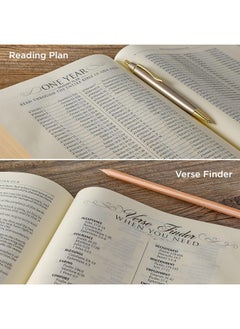 KJV الكتاب المقدس، طباعة كبيرة للكتاب المقدس لتدوين الملاحظات، غلاف صلب من الجلد الصناعي - نسخة الملك جيمس، أرجواني لؤلؤي  - Image 5