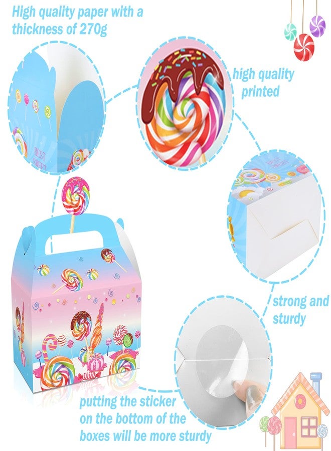 umoni 24pcsCandyland Party Favor Treat Box Candyland Lollipop Design Goody Gift Boxes for Candy Theme Birthday Party Baby Shower Supplies - Image 2