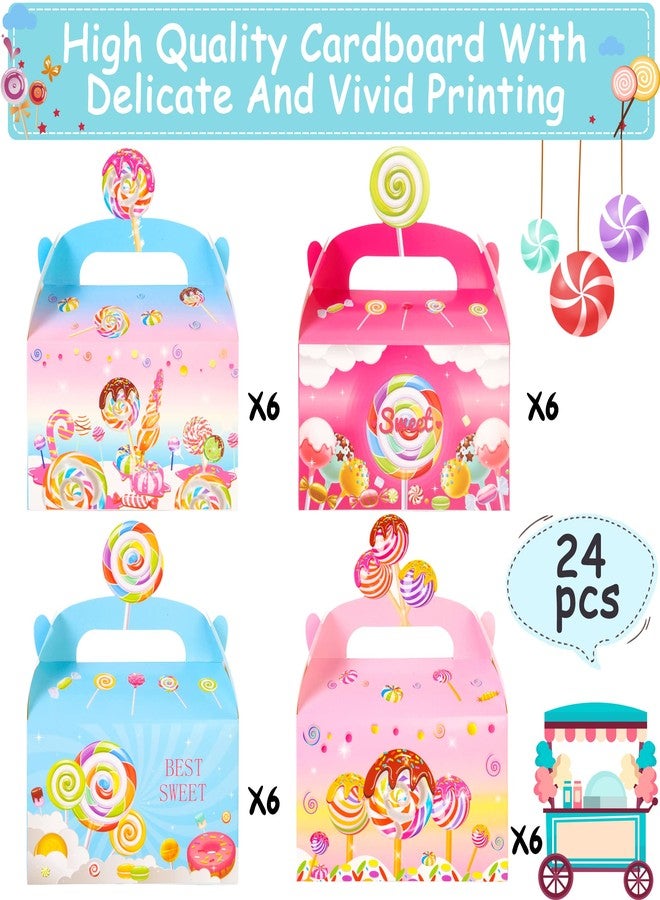 umoni 24pcsCandyland Party Favor Treat Box Candyland Lollipop Design Goody Gift Boxes for Candy Theme Birthday Party Baby Shower Supplies - Image 3