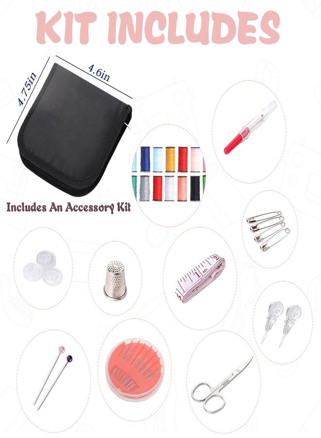 SHANDERBAR Sewing Basket with Accessories, Floral Print Sewing Box for Sewing Supplies,Wooden Sewing Kits Storage Box with Removable Tray,Sewing Basket Organizer Carrying Bag for Beginners & Professional - Image 3