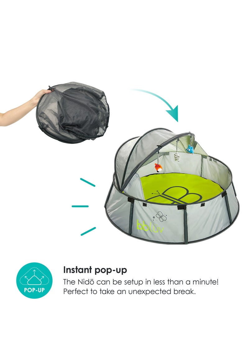 bbluv Nidö - 2-in-1 Baby Travel & Play Tent (90.7 x 73.7 x 47 cm) | UV Protection SPF 50+ | Pop-Up Mosquito Net | Portable with Soft Mattress & Toys | Lightweight, Safe & Cozy Outdoors - Image 4
