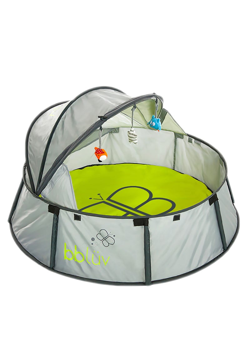 bbluv Nidö - 2-in-1 Baby Travel & Play Tent (90.7 x 73.7 x 47 cm) | UV Protection SPF 50+ | Pop-Up Mosquito Net | Portable with Soft Mattress & Toys | Lightweight, Safe & Cozy Outdoors - Image 1