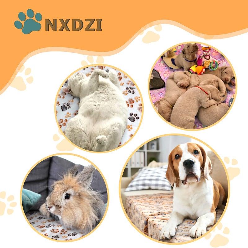 NXDZI Dog Blankets for Medium Large Dogs, 3 Pack Dog Blanket Washable 41" x 31", Fuzzy Soft Pet Mat Throw Cover for Kennel Crate Bed, Cute Paw Pattern, Cat Blanket, Blankets for Dogs, Pet Blanket - Image 3