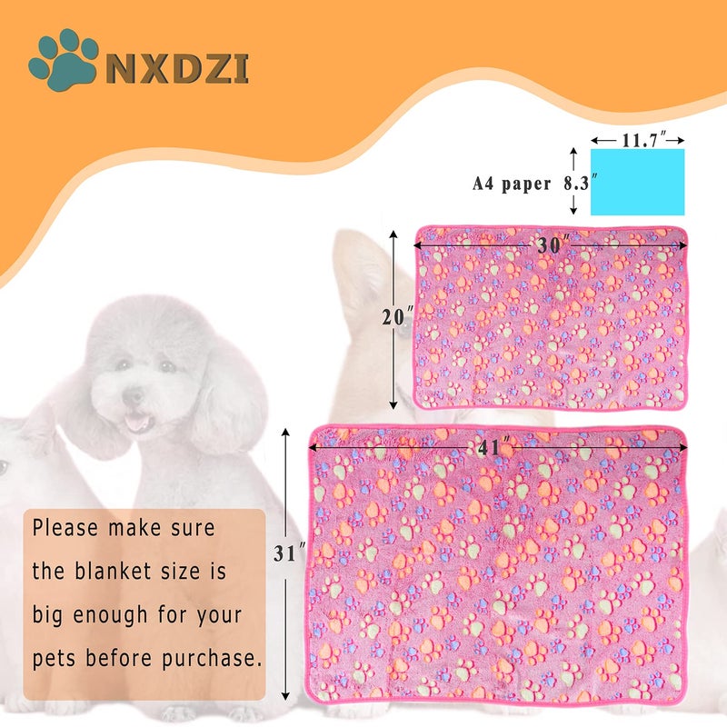 NXDZI Dog Blankets for Medium Large Dogs, 3 Pack Dog Blanket Washable 41" x 31", Fuzzy Soft Pet Mat Throw Cover for Kennel Crate Bed, Cute Paw Pattern, Cat Blanket, Blankets for Dogs, Pet Blanket - Image 5