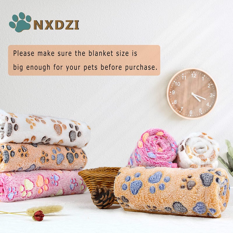 NXDZI Dog Blankets for Medium Large Dogs, 3 Pack Dog Blanket Washable 41" x 31", Fuzzy Soft Pet Mat Throw Cover for Kennel Crate Bed, Cute Paw Pattern, Cat Blanket, Blankets for Dogs, Pet Blanket - Image 4