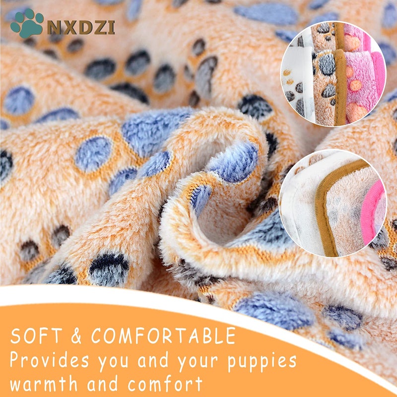NXDZI Dog Blankets for Medium Large Dogs, 3 Pack Dog Blanket Washable 41" x 31", Fuzzy Soft Pet Mat Throw Cover for Kennel Crate Bed, Cute Paw Pattern, Cat Blanket, Blankets for Dogs, Pet Blanket - Image 2