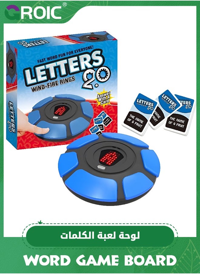 GROIC Word Game, Fast-Paced Digital Word Game, Educational Learning Board Game with Timer & Answer Cards, Alphabet Strategy Board Game for Teens and Adults - Blue  - Image 1