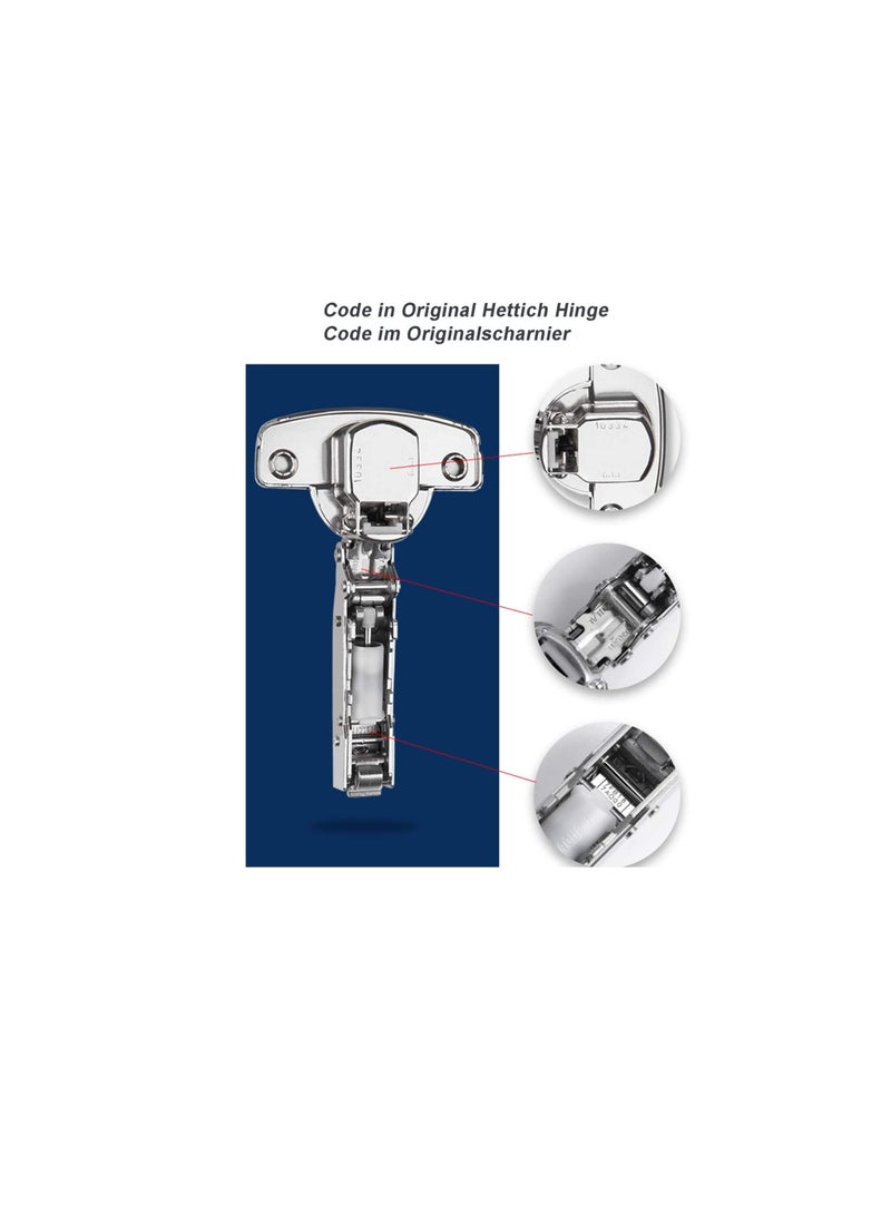 Hettich Sensys 8645i TH52 110 Degree Standard Hinge with Self Closing Mechanism Kitchen Cabinet Cupboard Door Inset Hinges 9071207 Soft Slow Close Fast Assembly Buffering Hinge Germany Brand Pack of 2 - Image 3