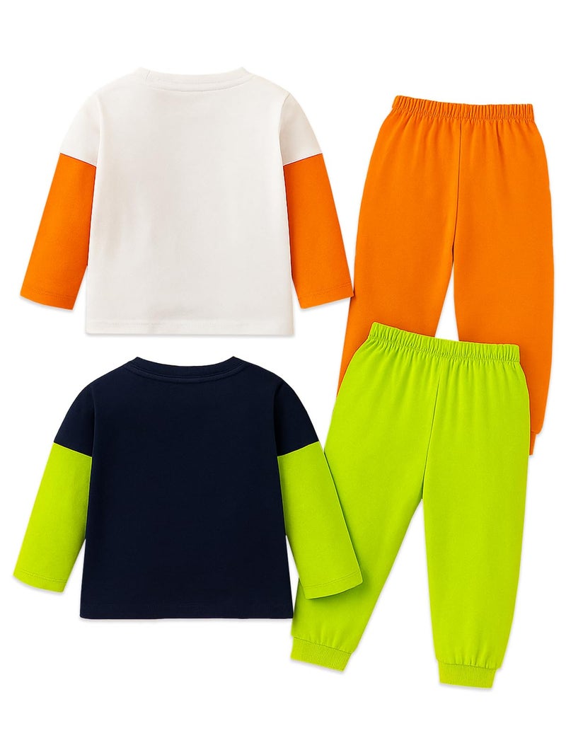 Kuchipoo Baby Boy Regular Fit Cotton T-Shirts and Pyjamas Set (KUC-PSUT-153, 2-3 Years, Multi-Colored) - Image 2