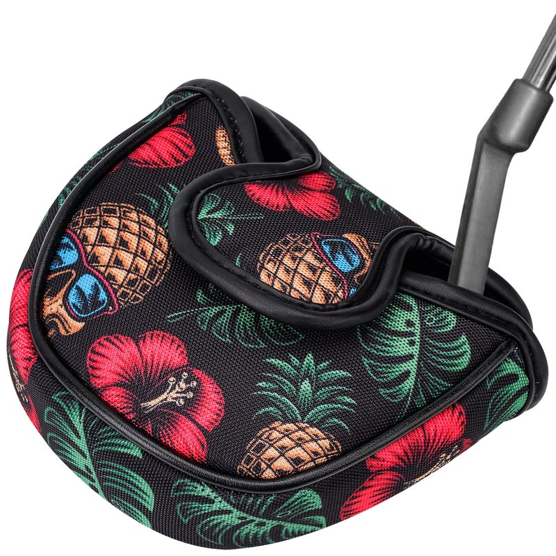VIXYN Mallet Putter Cover - Cool Mallet Putter Headcover - Magnetic Fleeced Lined Head Covers to Protect Your Golf Clubs (Flamingo)(Pineapple Skull) - Image 1