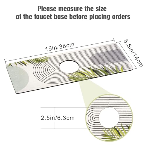 aquoechd Sink Faucet Absorbing Mat, 2 Pack Drying Mat Around Faucet Sink Splash Guard Behind Faucet Sinkmat For Kitchen Bathroom Island Rv 15 * 5.5 Inch (38 * 14 cm) - Image 2