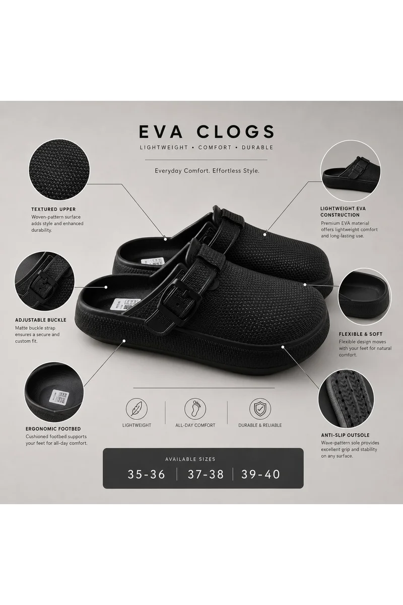 Feet First Premium EVA Comfort Clogs for Men & Women – Lightweight Anti-Slip Everyday Slip-On Shoes