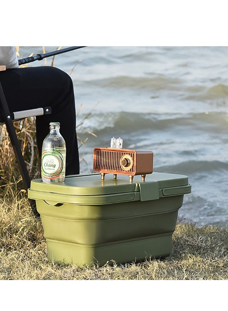 BAIG Picnic Basket, Folding Outdoor Camping Storage Box, Covered Fruit Hand-held Basket, Car Trunk Storage Basket  - Image 3