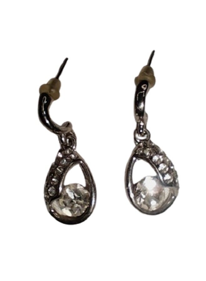 Clear Crystal Teardrop Earrings