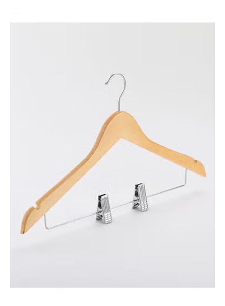 NKX Pack of 5 High Quality Wooden Suit and Pants Rack with Shoulder Notches Hangers  - Image 3