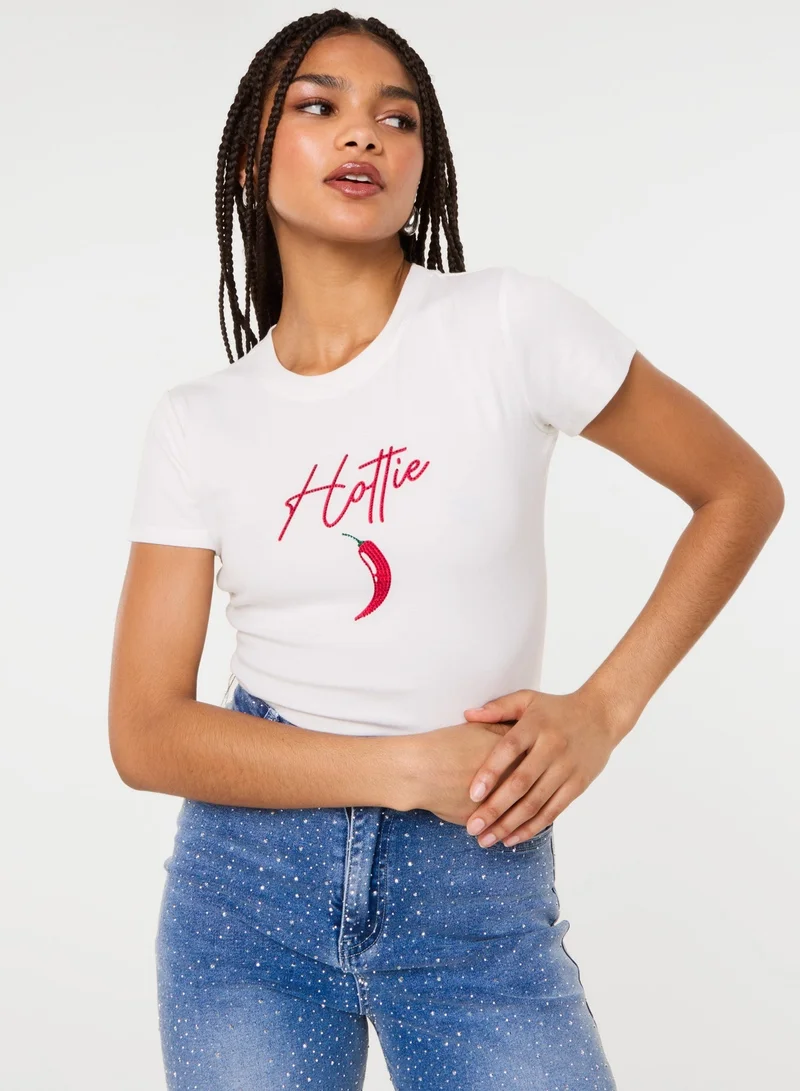 بينك فانيلا Hottie Chilli T-Shirt