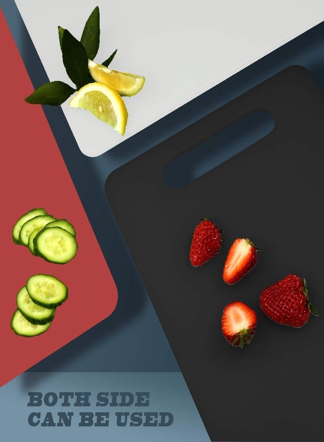 Fotouzy Plastic Utility Cutting Board with Handles, Food Safe PP Material, BPA Free, Dishwasher Safe, Thick Chopping Board, Large Size, Easy Grip Handle, for Kitchen (Red),15.5 x 10" - Image 2
