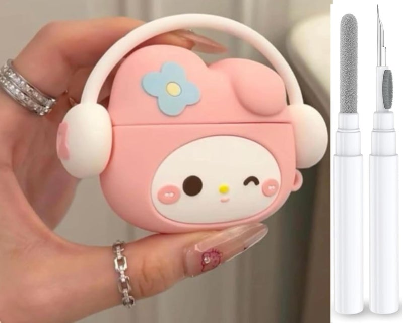 Emoh Roced Compatible with AirPods 4 Cover 2024, Case Cover for AirPods 4th Generation Case for Apple Airpods 4 2024 with Keychain for Women Girls (Kitty Pink, Airpod 4th Generation Case) - Image 1