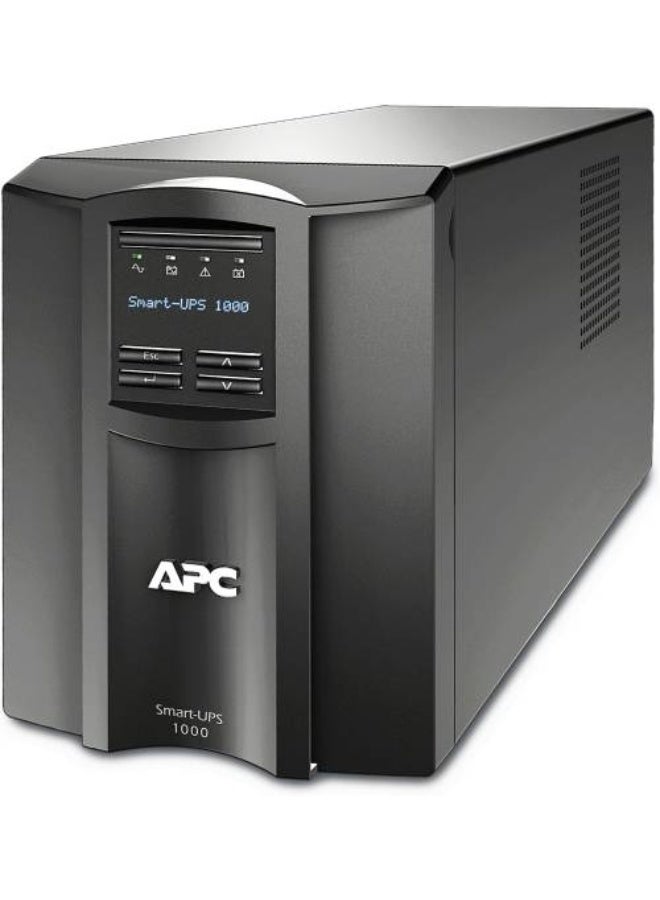 APC SMT1000IC Tower Smart UPS, Line Interactive, 1000VA / 700 Watts Power, 230 Voltage, 8x IEC C13 Outlets, Smart Connect Port + Smart Slot Interface, AVR / LCD, 3 Hours Charge Time, Black