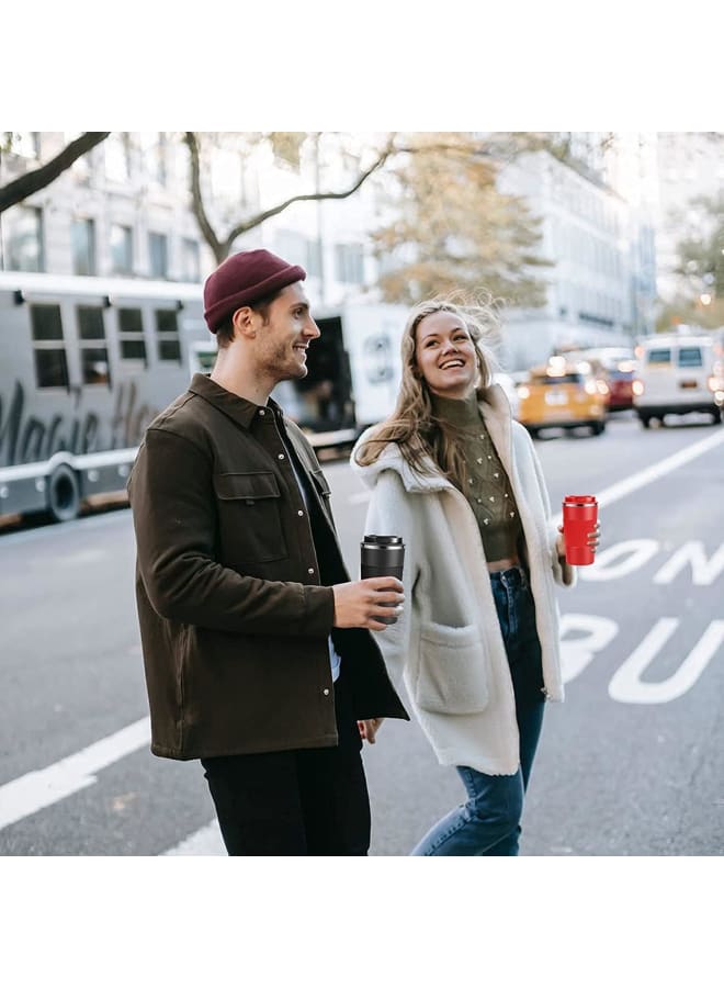 Travel Mug Reusable Insulated Coffee Cups Vacuum Insulation Stainless Steel Thermal Tumbler for Hot Cold Drinks (Blue, 510ml) - Image 5