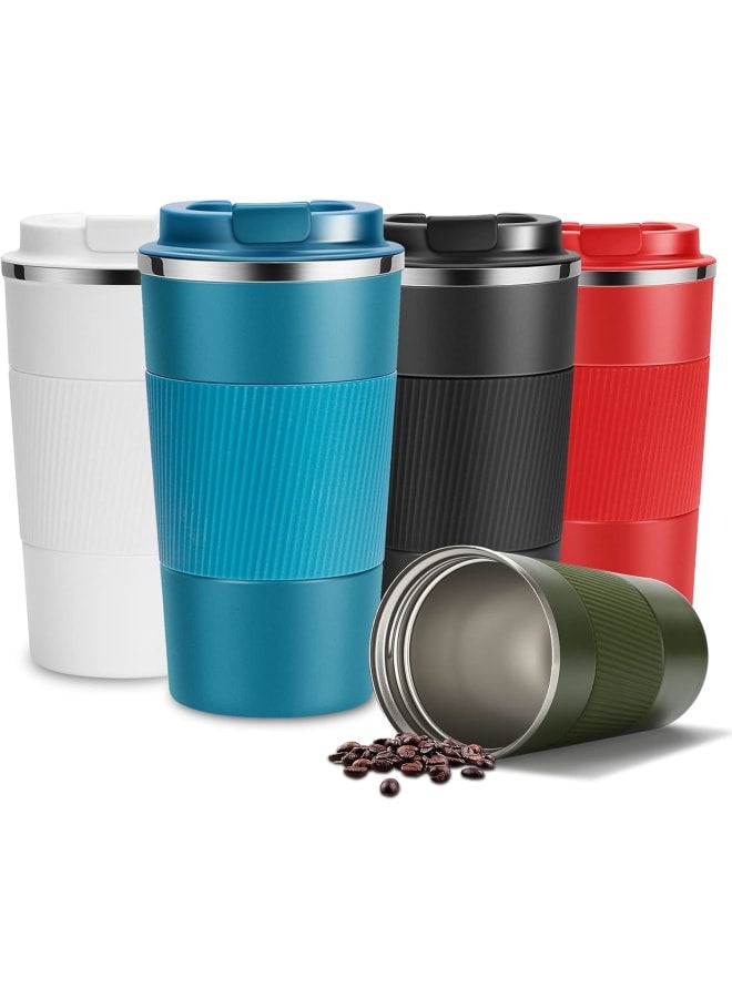 Travel Mug Reusable Insulated Coffee Cups Vacuum Insulation Stainless Steel Thermal Tumbler for Hot Cold Drinks (Blue, 510ml) - Image 1
