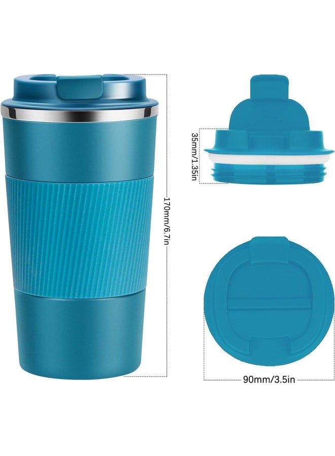 Travel Mug Reusable Insulated Coffee Cups Vacuum Insulation Stainless Steel Thermal Tumbler for Hot Cold Drinks (Blue, 510ml) - Image 2