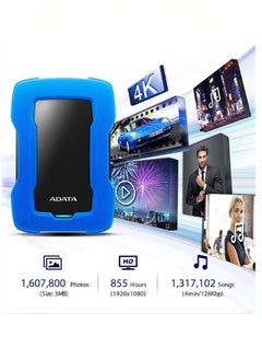 ADATA ADATA HD330 4TB USB 3.0, High-speed Shock-absorbing External Hard Drive, Extra Slim Portable Waterproof Mobile Hard Drive, (4TB Red)  - Image 4