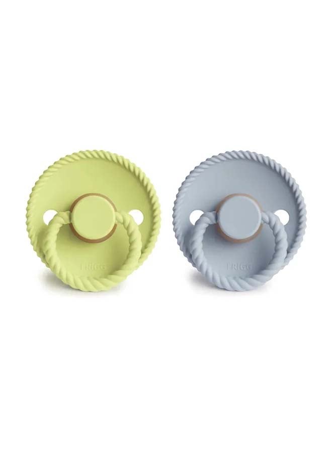 FRIGG لهاية FRIGG من اللاتكس بحبل للأطفال 0-6 أشهر 2-Pack شاي أخضر/أزرق باودر - الحجم 1 - Image 2