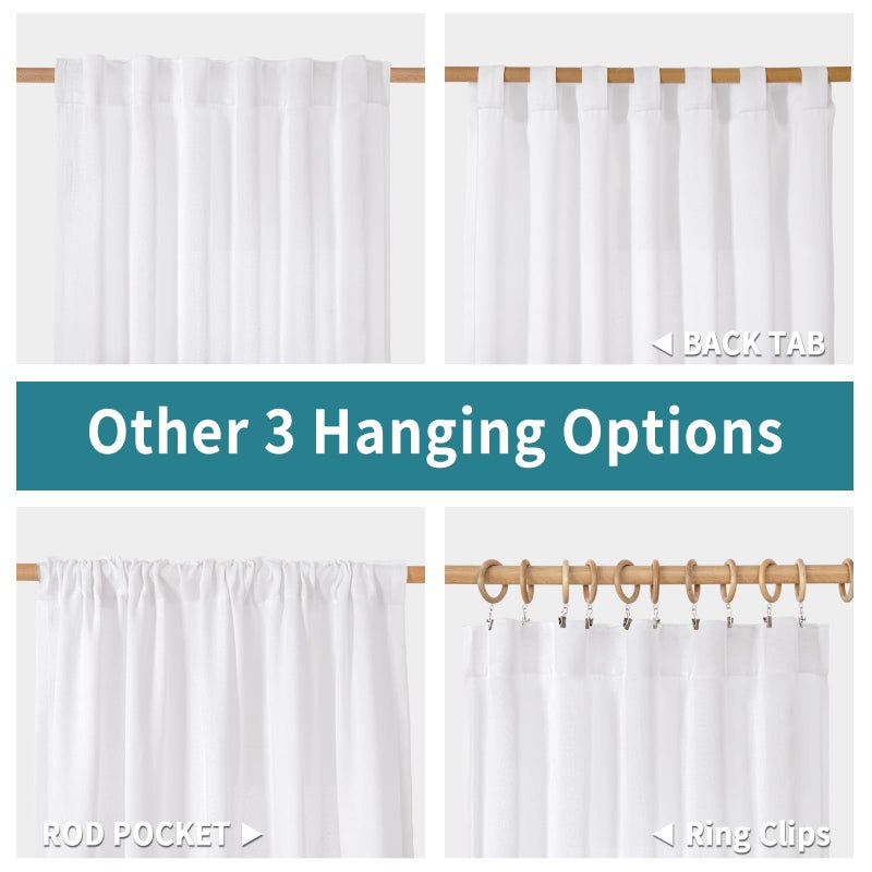 BGment بجلات قصيرة بيضاء بيضاء الستائر 45 بوصة الطول لقضيب المطبخ جيب الستائر الصغيرة النافذة ترشيح الضوء لمقاطع غرفة نوم الحمام ديكور 34 بوصة كل لوحة كل لوحة - Image 4