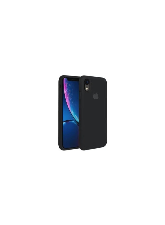 کاتانس غطاء حماية كامل للجسم من السيليكون الناعم السائل لهاتف Apple iPhone XR مقاس 6.1 بوصة، أسود - Image 1