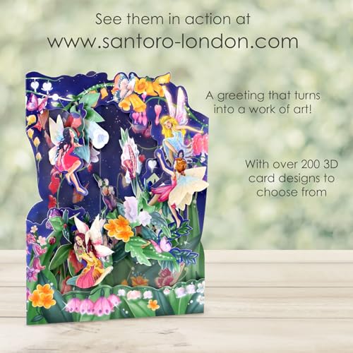 SANTORO Swing Card, 3D Pop Up Greeting Card - Fairies - For Her, For Kids, Girls, For Mum, Birthday - Image 4