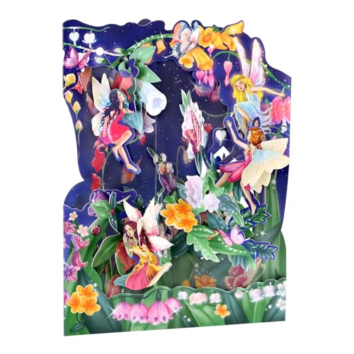 SANTORO Swing Card, 3D Pop Up Greeting Card - Fairies - For Her, For Kids, Girls, For Mum, Birthday - Image 1