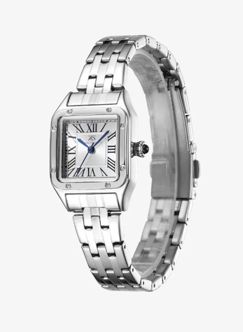 Kenneth Scott Women's Analog Display Watch With Silver Stainless Steel Strap - K25512-SBSW