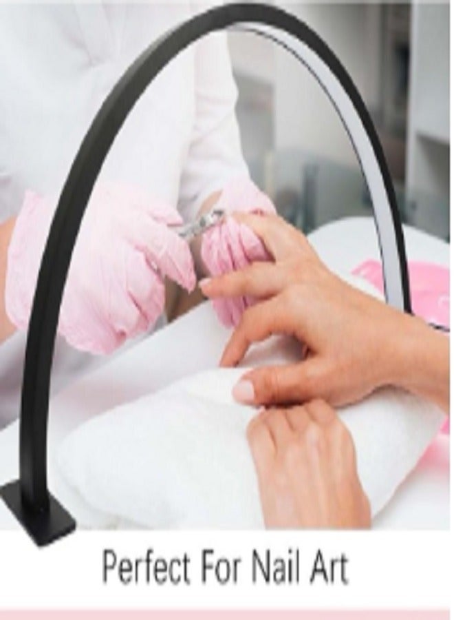 Bukela Half Moon Nail Desk Lamp,Lash Light Led Nail Tech Lamp for Desk,Half Moon Light,Estheticians Table Lamp for Lash Eyelash Extension Black,55*30cm - Image 3