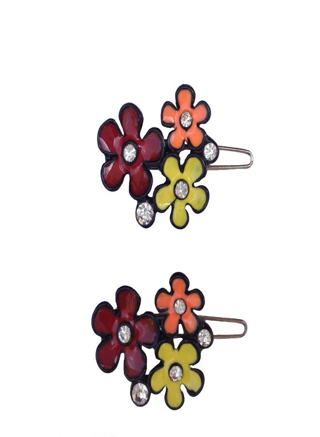 FURE B-Fashionable Three Flower Multi Colour Wireclasp for Women-WC-15 - Image 1