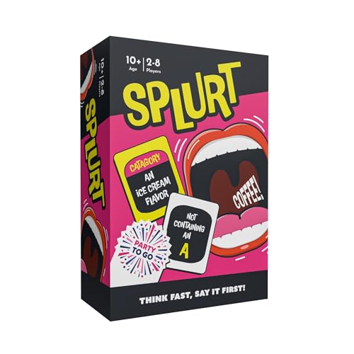 Gamewright - Party to Go - Splurt - Think Fast, Say It First - Ages 10+, 2-8 Players - Image 1