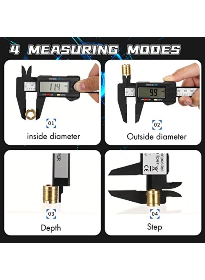 Electronic Digital Calipers, inch and Millimeter Conversion,LCD Screen displays 0-6" Caliper Measuring Tool, Automatic Shutdown, Suitable for DIY/Jewelry Measurement (New150mm ) - Image 3