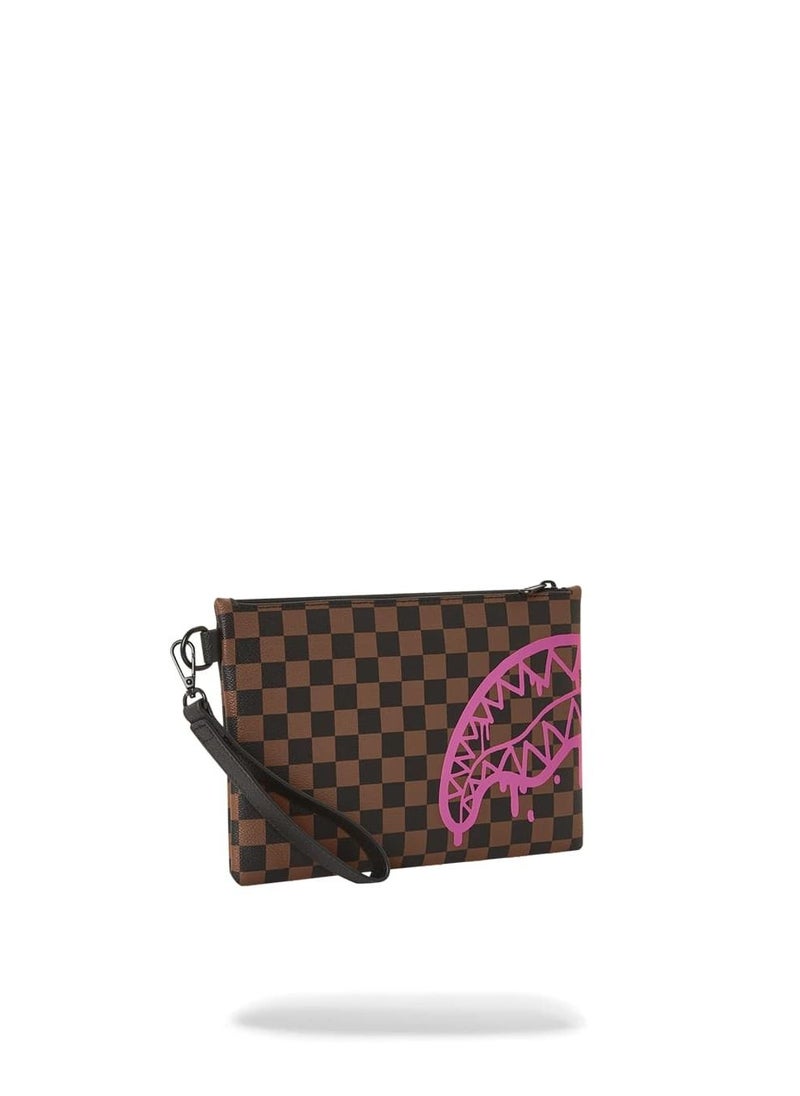 SPRAYGROUND - PINK DRIPPIN SHARKS CROSS-OVER CLUTCH - Image 1