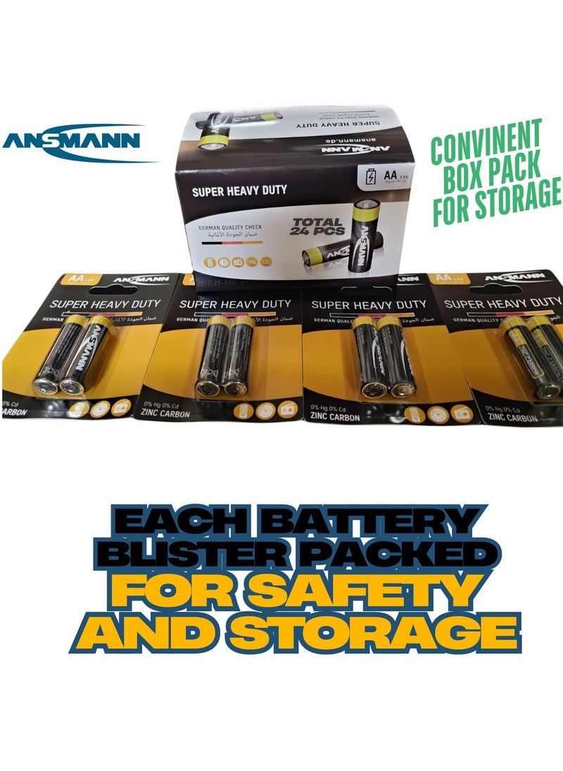 ANSMANN Ansmann Super Heavy Duty Zinc LR-6 AA/LR 03 - AAA Batteries 24 pieces Value Pack Box Pack (AA)  - Image 3