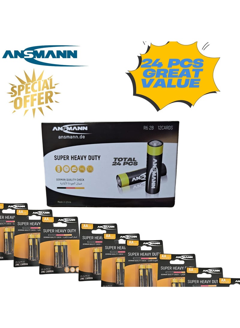 ANSMANN Ansmann Super Heavy Duty Zinc LR-6 AA/LR 03 - AAA Batteries 24 pieces Value Pack Box Pack (AA)  - Image 2