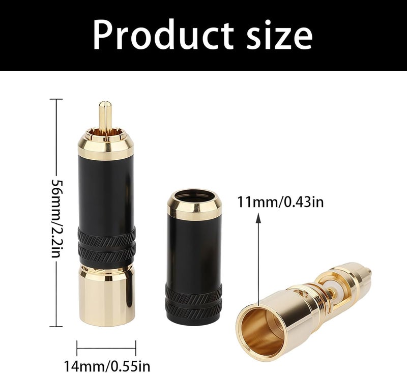 ordinarYone Gold Plated Sound Connector Plug Enhances Transmission And Reduced Interferences Double Shielding Design - Image 2