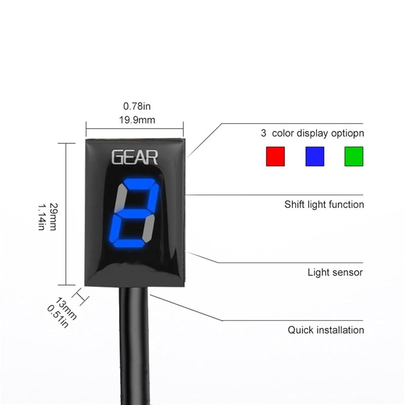 DEMULAX Motorcycle Gear Display Indicator - Blue Bracket - Image 2