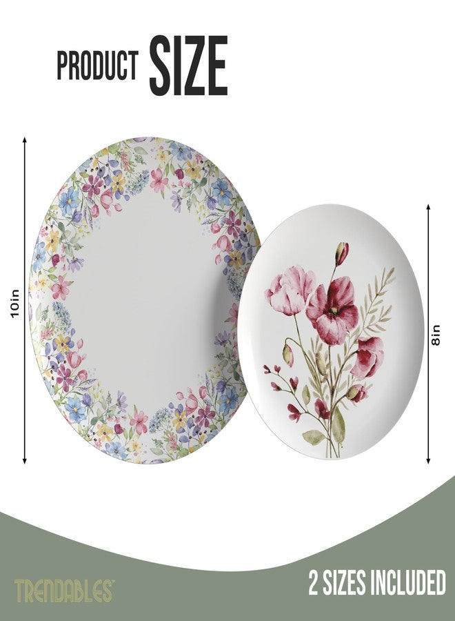 Trendables Heavy Duty Paper Plates Set For 16 Guests - 16 Each Of 8-inch And 10-inch Disposable Plates For Party - Fancy 32 Piece Dinnerware Set For All Occasions | Floral Design, Provincial - Image 2