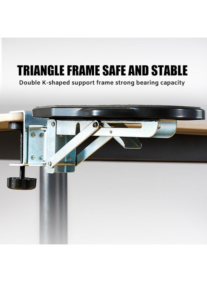 صينية موسع مكتب للطاولة والكرسي والمكتب، موسع دعم مسند ذراع الكمبيوتر للمكتب، حامل مسند مرفق مريح وقابل للطي ودوار، حامل وسادة مسند ذراع ومعصم قابل للتعديل والدوران - Image 5